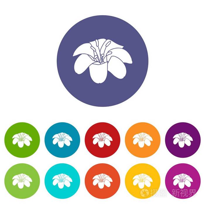 百合花图标设置矢量颜色