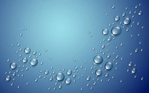 水滴淋浴或水池凝结水或雨滴真实透明