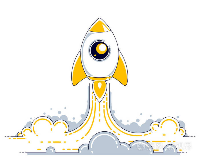 火箭发射到未被发现的空间插画-正版商用图片180tgv-摄图新视界