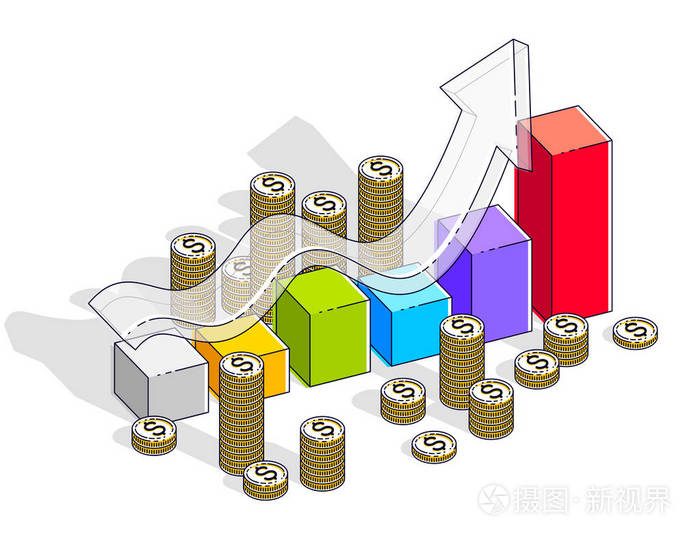 商业动机海报现金栈与字母隔离在白色背景