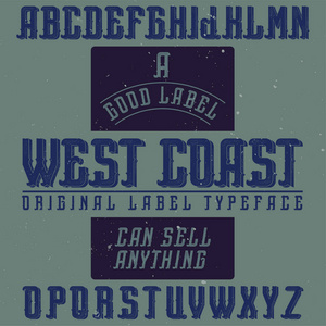 名为西海岸的复古标签字体