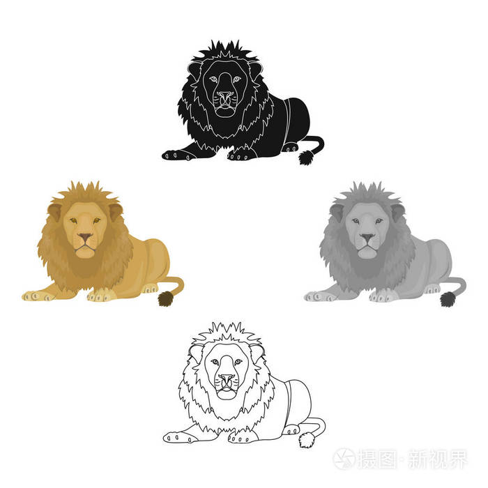 狮子座, 野兽之王卡通风格矢量符号股票插图网站插画-正版商用图片180