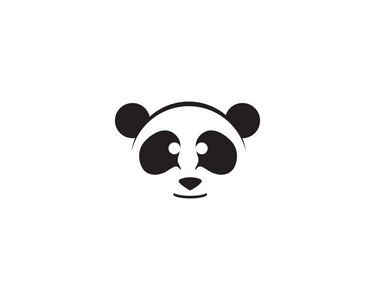 熊猫标志黑白头矢量照片