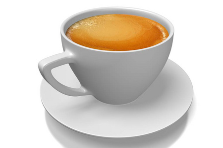 咖啡杯隔离在白色背景上。