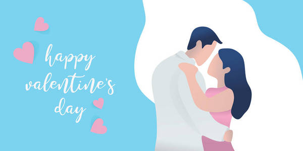 s day banner greeting design with cute couple character vector i