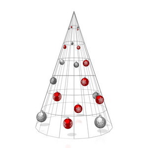 几何圣诞树白色背景。