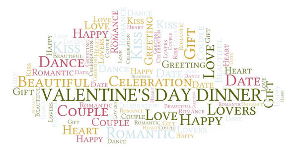 s Day Dinner word cloud. Word cloud made with text only.