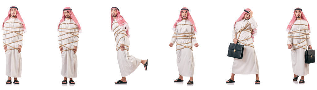 用绳子绑起来的阿拉伯人照片