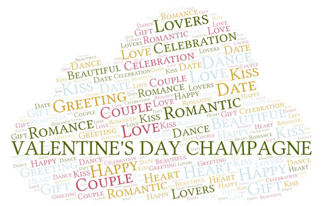 s Day Champagne word cloud. Word cloud made with text only.