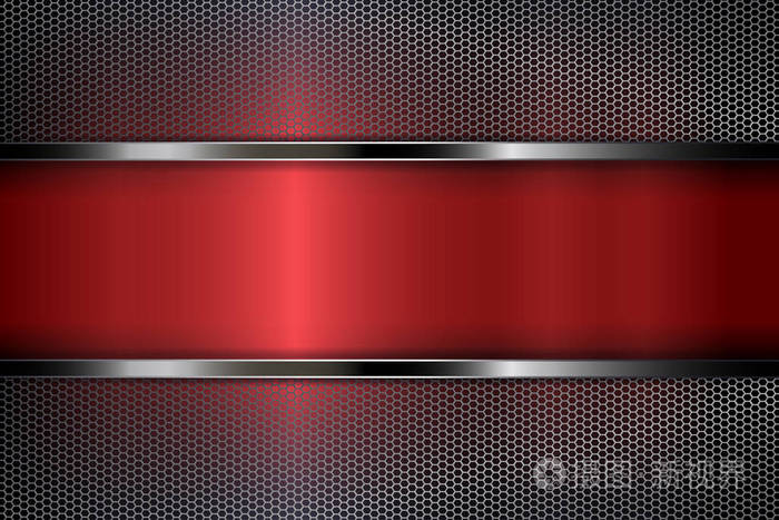 带金属网格网格的红色深色几何设计