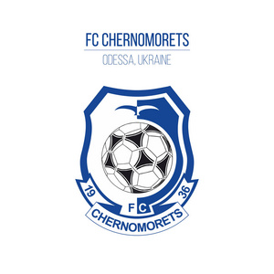 chernomore足球俱乐部标志矢量插图隔离白色