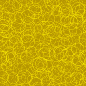 黄色圆圈随机排列轮廓的抽象无缝图案
