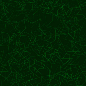 绿色恒星随机排列轮廓的抽象无缝图案