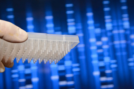 实验室的DNA检测..科学实验和研究生物样品的设备..