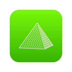 卢浮宫金字塔图标绿色向量图片