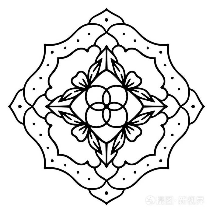 手绘独特华丽的曼陀罗设计元素