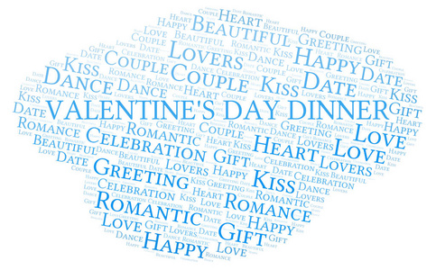 s Day Dinner word cloud. Word cloud made with text only.