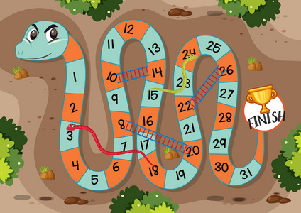 蛇梯游戏模板插图.照片