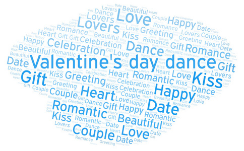 s Day Dance word cloud. Word cloud made with text only.