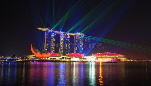 新加坡城市夜景激光展图片