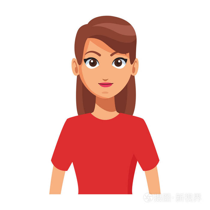 年轻妇女上身动画片