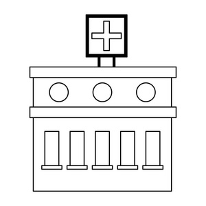 医院大厦标志黑白
