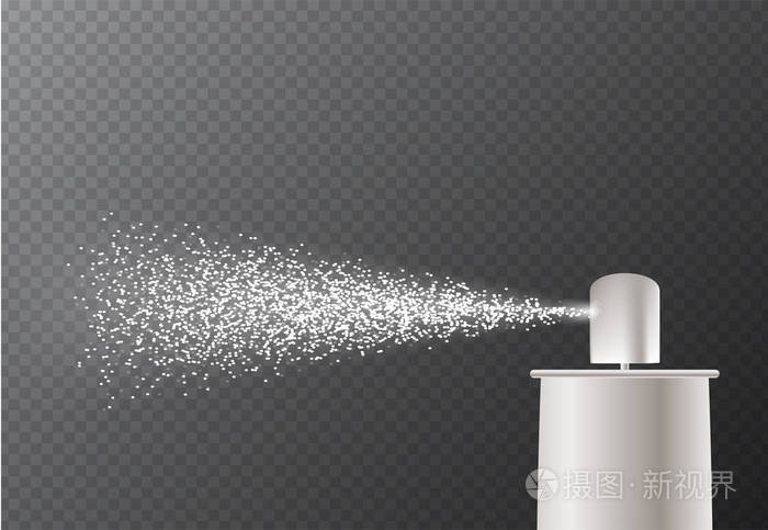 雾化器的喷水雾.矢量效果, 3d 插图, 化妆品设计