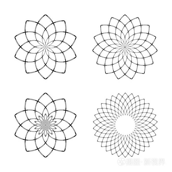 设计元素集圆形几何图案矢量艺术