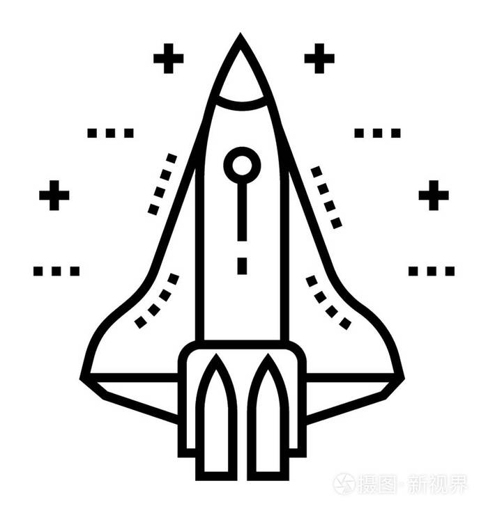 火箭的线条图标插画-正版商用图片182dsx-摄图新视界
