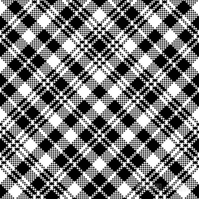 格子黑色手表像素格子无缝图案矢量图