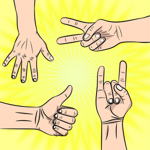 小手指插画-小手指手绘-小手指卡通图-摄图新视界