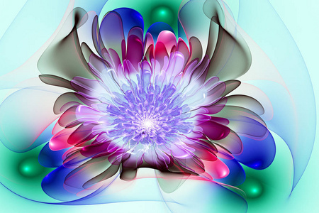 鲜艳的花朵.抽象绘画多色质感.假日背景.现代多色未来派动态模式.