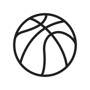篮球最小扁线轮廓笔画图标符号