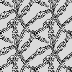 绳子和结无缝图案。