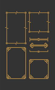 装饰框架一套。 金色复古框架