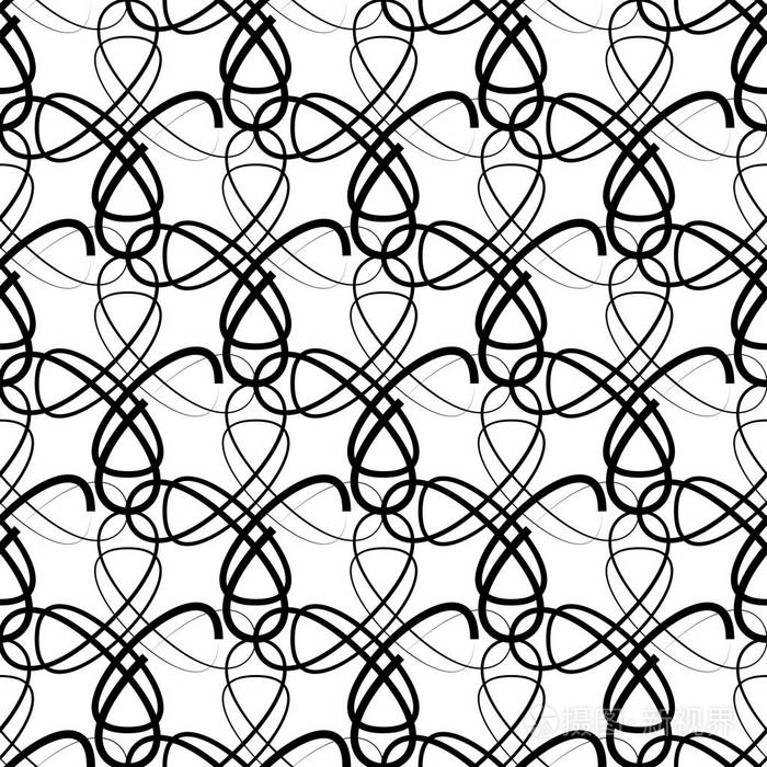 无缝黑白最小几何图案矢量背景.