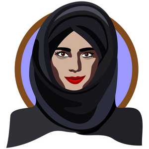 穆斯林妇女头巾平等世界上所有妇女的贞洁矢量孤立在白色背景上照片