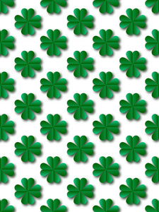 s Day green clover vector background. Irish holiday celebration