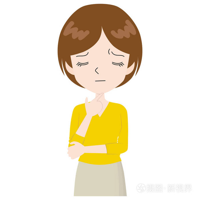 一个表情不安的女人.