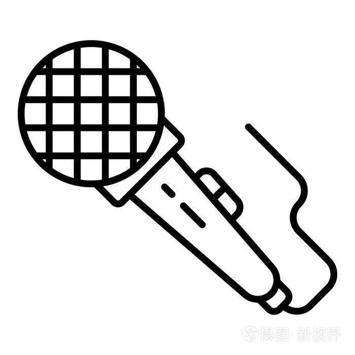 麦克风图标,大纲样式插画-正版商用图片182qy4-摄图新视界