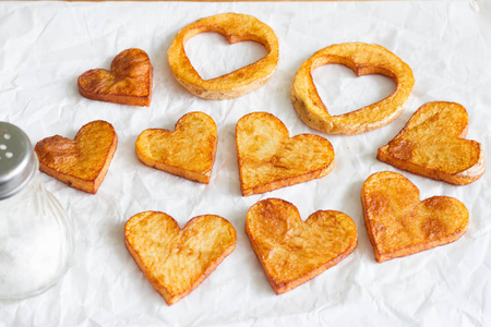 s Day abstract love concept witch french fries chips heart shape