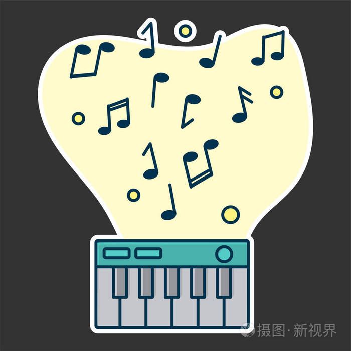 音符来自数字钢琴 音乐演奏的概念 线条艺术平面风格矢量插画 正版商用图片1wmg 摄图新视界 音符来自数字钢琴 音乐演奏的概念 线条艺术平面风格矢量插画 正版商用图片1wmg 摄图新视界