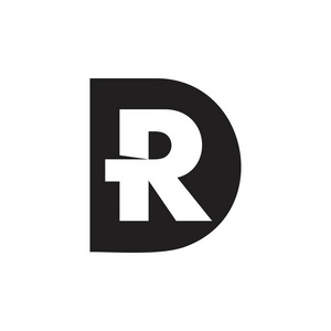 字母dr简单几何负空间标志照片