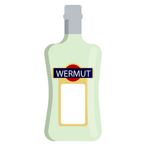 维茅斯瓶酒精饮料平面图标矢量标志彩色象形文字隔离在白色上。 符号标志插图。 平式设计