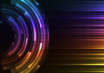 彩虹抽象圈背景数字重叠层线简单设计模板矢量图