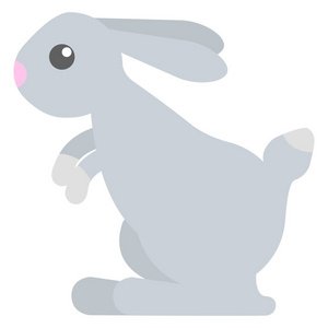 野兔野生动物平面图标矢量标志彩色象形文字隔离在白色上.