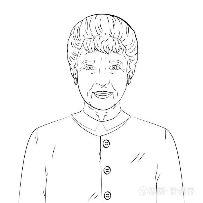 老男人, 奶奶.向量插画-正版商用图片18320b-摄图新视界