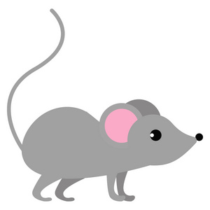老鼠野生动物平面图标矢量标志彩色象形文字隔离在白色上。 符号标志插图。 平式设计