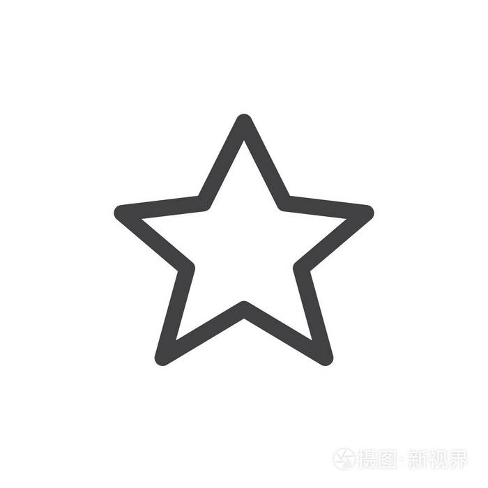 星线简单图标轮廓矢量符号线性风格象形文字隔离在白色上最喜欢的符号