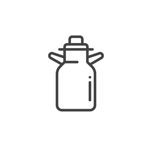 牛奶可以线图标轮廓矢量符号线性风格象形文字隔离在白色上。 符号标志插图。 可编辑行程